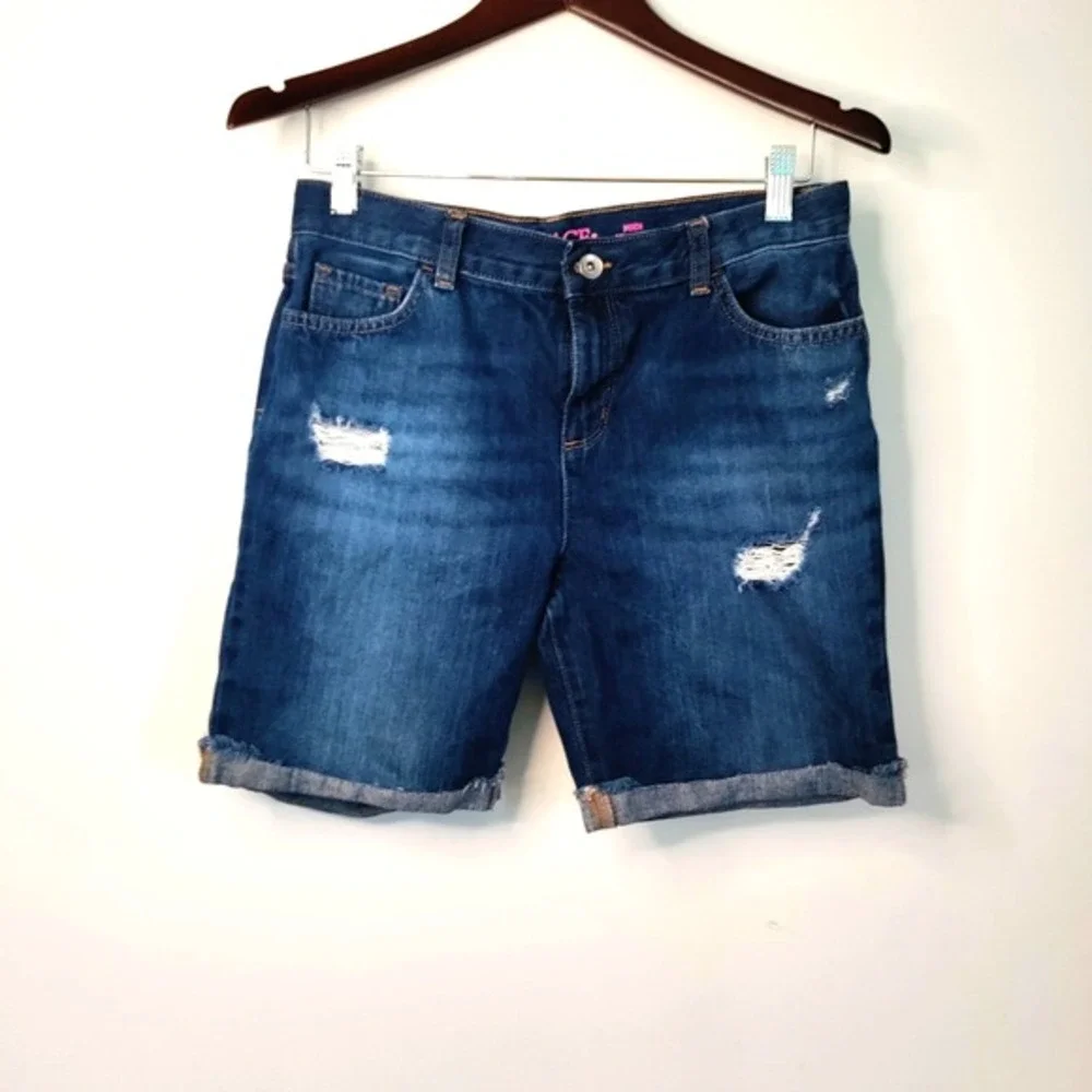 Children's Place Denim Cuffed Midi Mi-Long Distressed Beach Resort Y2K Shorts 16